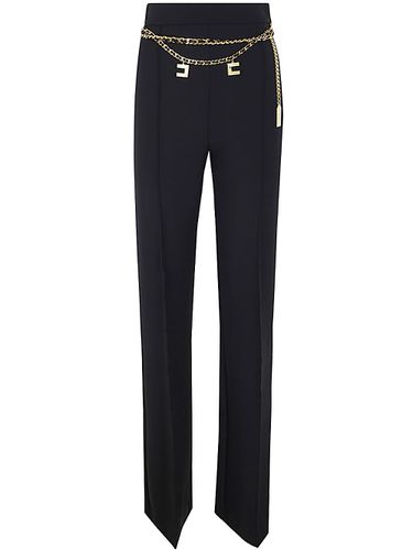 Straight Leg Pants With Chain - Elisabetta Franchi - Modalova