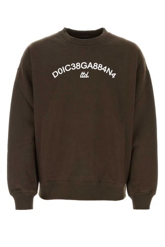 Brown Cotton Sweatshirt - Dolce & Gabbana - Modalova