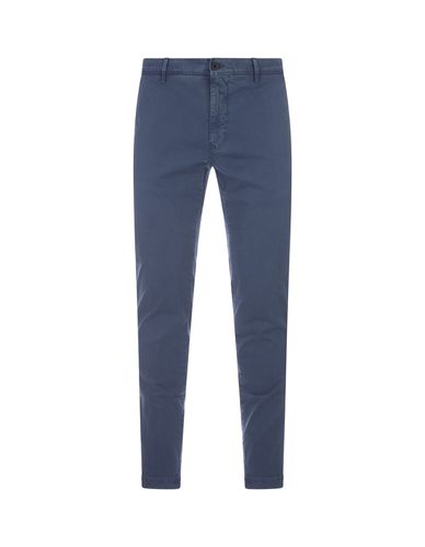 Blue Stretch Gabardine Slim Fit Trousers - Incotex - Modalova