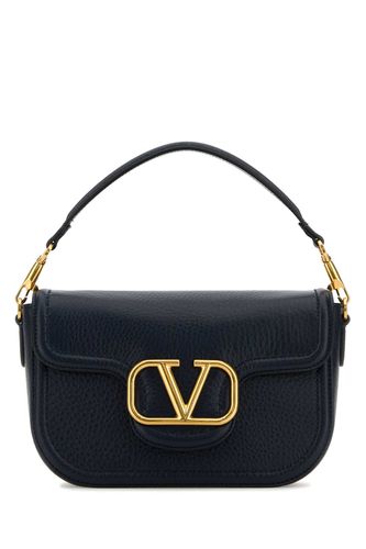 Midnight Blue Leather Alltime Shoulder Bag - Valentino Garavani - Modalova