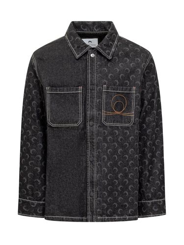 Moon Laser Printed Denim Overshirt - Marine Serre - Modalova