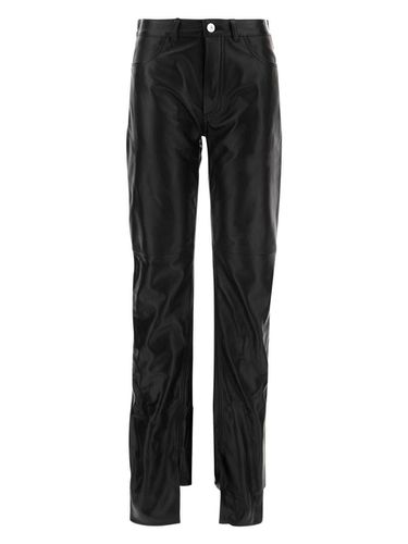 The Attico Black Leather Pants - The Attico - Modalova