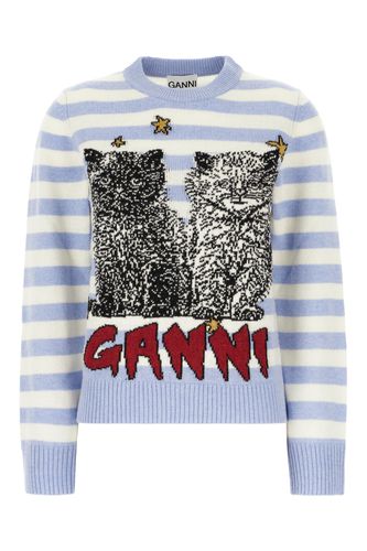 Embroidered Wool Blend Sweater - Ganni - Modalova