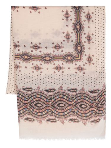 Abstract-pattern Print Frayed-edge Scarf - Etro - Modalova