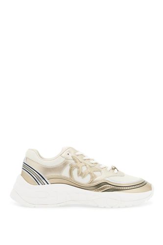 Mesh And Metallic Faux Leather Sneakers In - Pinko - Modalova