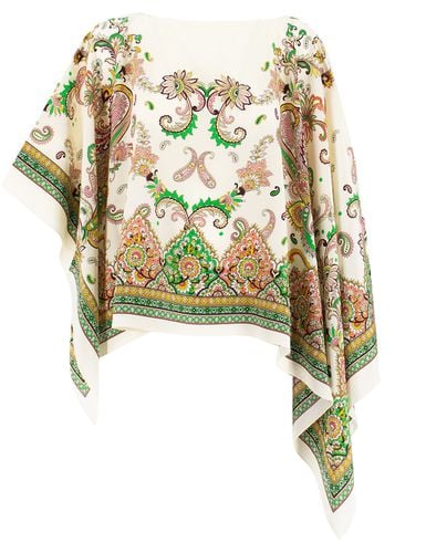 Multicolor Cape With All-over Paisley Print In Silk Woman - Etro - Modalova