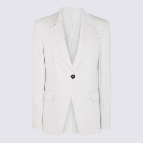 White Cotton-linen Blend Blazer - Brunello Cucinelli - Modalova