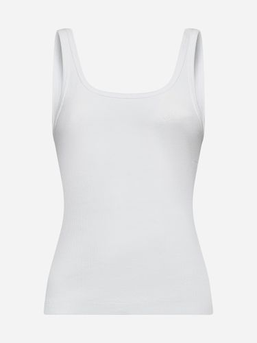 White Ribbed Cotton Tank Top - MM6 Maison Margiela - Modalova