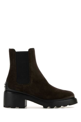 Tod's Brown Suede Ankle Boots - Tod's - Modalova