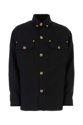 Versace Black Wool Shirt - Versace - Modalova