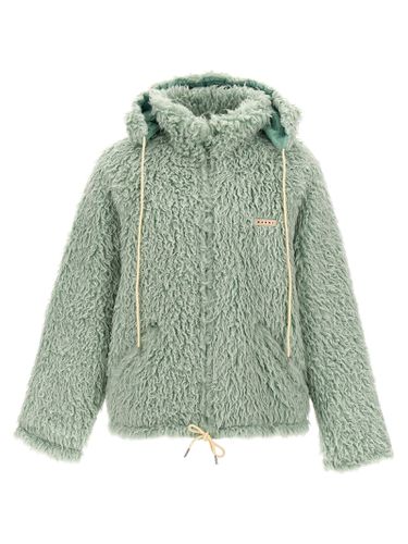 Long Pile Shaggy Hooded Jacket - Marni - Modalova