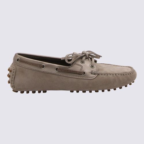 Beige Leather Loafers - Brunello Cucinelli - Modalova