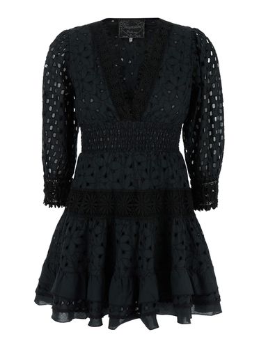 Mini Dress With V-neckline And Embroideries In Cotton Lace Woman - Temptation Positano - Modalova