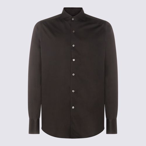 Canali Dark Grey Cotton Shirt - Canali - Modalova