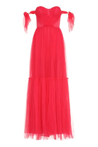 Red Carpet Pleated Tulle Dress - Elisabetta Franchi - Modalova