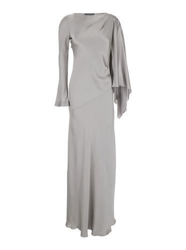 Long Dress With Draped Detail In Silk Woman - Alberta Ferretti - Modalova