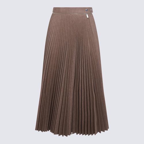 Burberry Brown Midi Wool Skirt - Burberry - Modalova