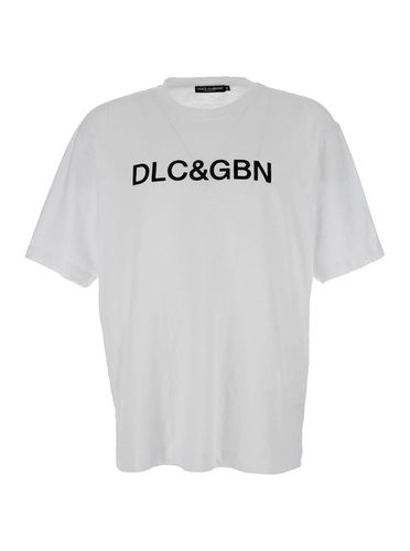 Crewneck T-shirt With Contrasting Logo In Cotton Man - Dolce & Gabbana - Modalova