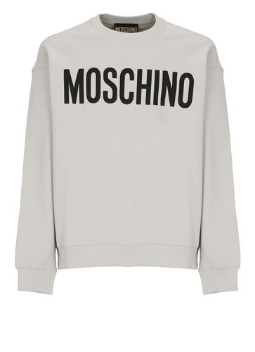 Logo Print Ribbed Sweatshirt - Moschino - Modalova