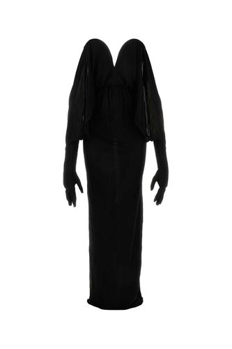 Black Viscose Long Dress - Saint Laurent - Modalova