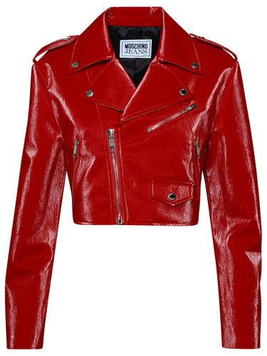 Cotton Blend Biker Jacket - M05CH1N0 Jeans - Modalova