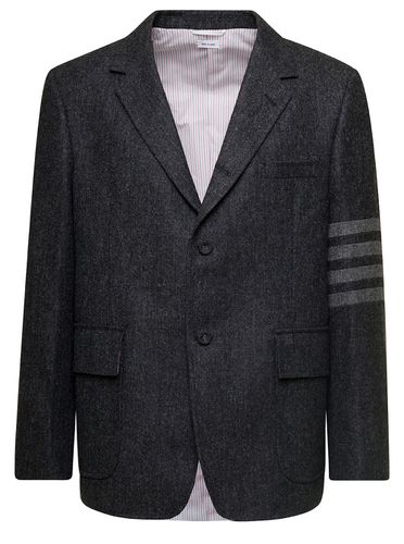 Unstructured Straight Fit S/c W/sewed In 4bar In Solid Donegal Tweed - Thom Browne - Modalova