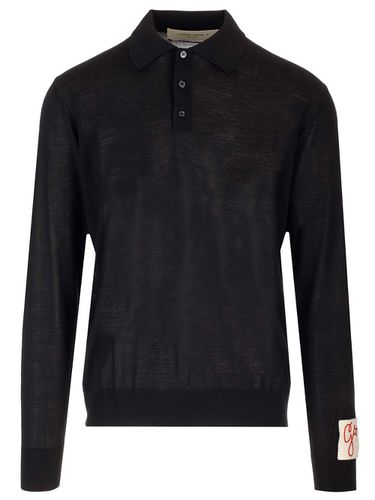 Golden Goose Black Wool Polo Shirt - Golden Goose - Modalova