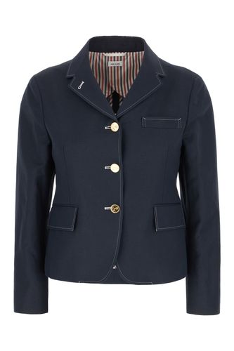 Blue Cotton Blend Blazer - Thom Browne - Modalova