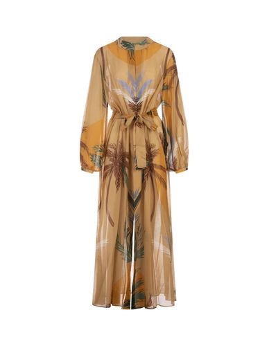 Marla Long Robe In Sand Palms - Raquel Diniz - Modalova