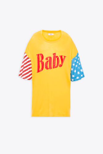 Unisex Printed Light Jersey Tshirt Yellow distressed cotton t-shirt with Baby print - Unisex Printed Light Jersey T-shirt - ERL - Modalova
