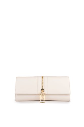 Baguette Bag With Leather Effect Zip - Elisabetta Franchi - Modalova