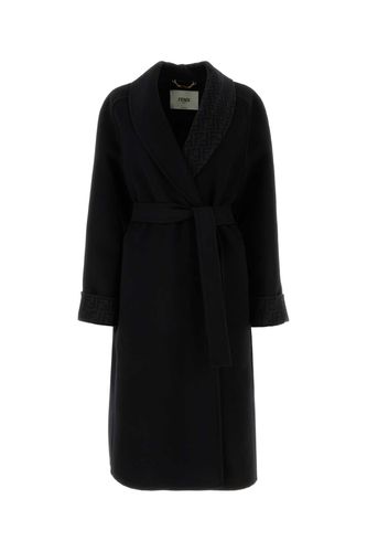 Fendi Black Wool Blend Coat - Fendi - Modalova