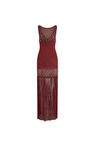 Fringed Crochet Maxi Dress - Paco Rabanne - Modalova