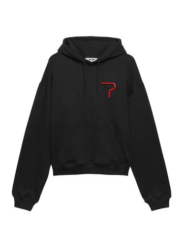 Hoodie With Detail On The Front In Cotton Man - MSGM - Modalova