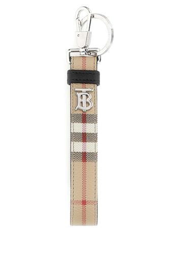 Tb Monogram Plaque Checked Keyring - Burberry - Modalova