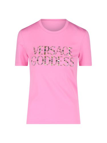 Versace Logo goddes T-shirt - Versace - Modalova