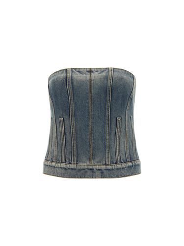 Alexander McQueen Denim Corset Top - Alexander McQueen - Modalova