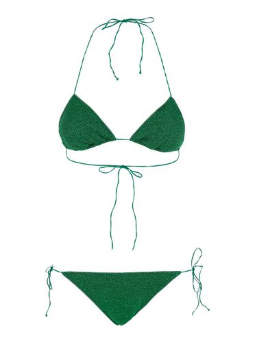 Lumiere Bikini With Triangular Top And Tie Closure In Tech Fabric Woman - Oseree - Modalova