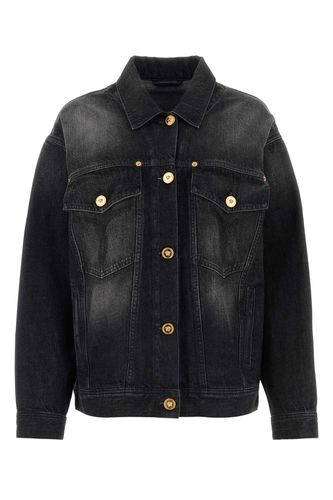 Versace Black Denim Jacket - Versace - Modalova