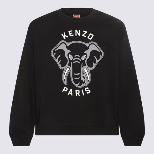 Grey And White Cotton Sweatshirt - Kenzo - Modalova