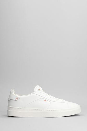 Sneakers In White Leather Santoni - Santoni - Modalova