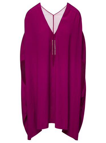 Babel Fuchsia Kaftan With Plunging Neckline And Mesh Panelling In Acetate Woman - Rick Owens - Modalova