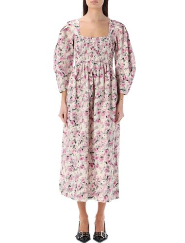 Ganni Printed Smock Midi Dress - Ganni - Modalova