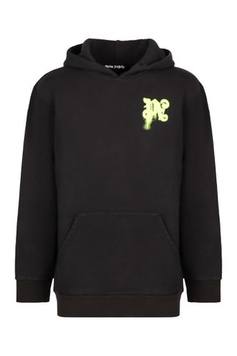 Palm Angels Logo Cotton Hoodie - Palm Angels - Modalova