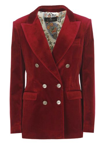 Etro Double Breasted Velvet Blazer - Etro - Modalova