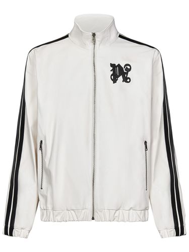 Monogram Leather Track Jacket - Palm Angels - Modalova