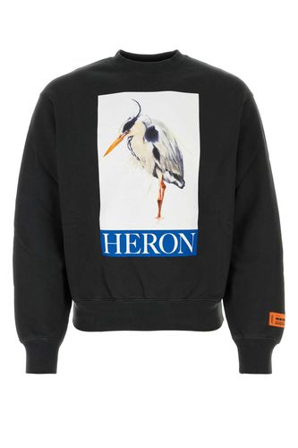 Black Cotton Sweatshirt - HERON PRESTON - Modalova