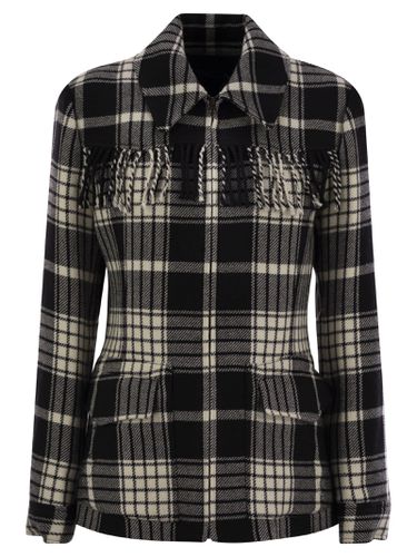 Plaid Wool Jacket With Fringes - Polo Ralph Lauren - Modalova