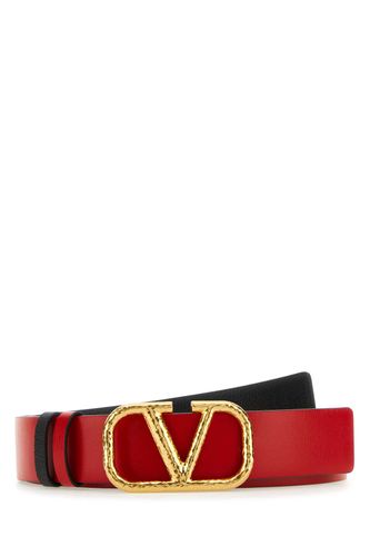 Red Leather Vlogo Signature Reversible Belt - Valentino Garavani - Modalova