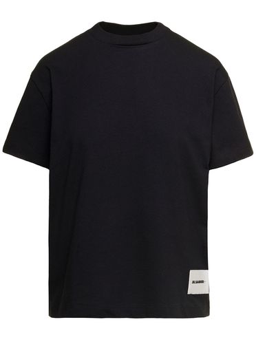 Pack Of Three Black T-shirt With Logo Patch In Cotton Woman - Jil Sander - Modalova